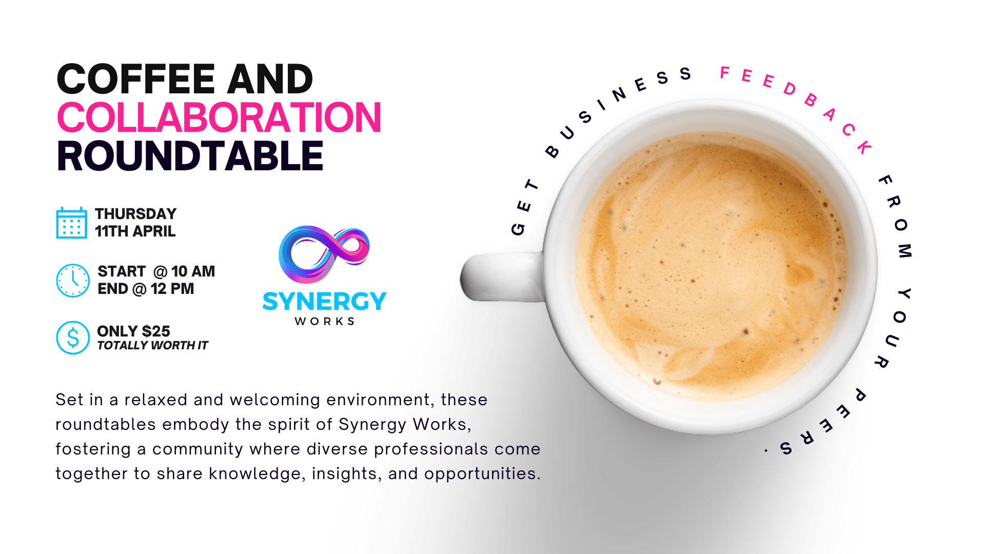 Coffee and collaboration roundtable by Synergy Works